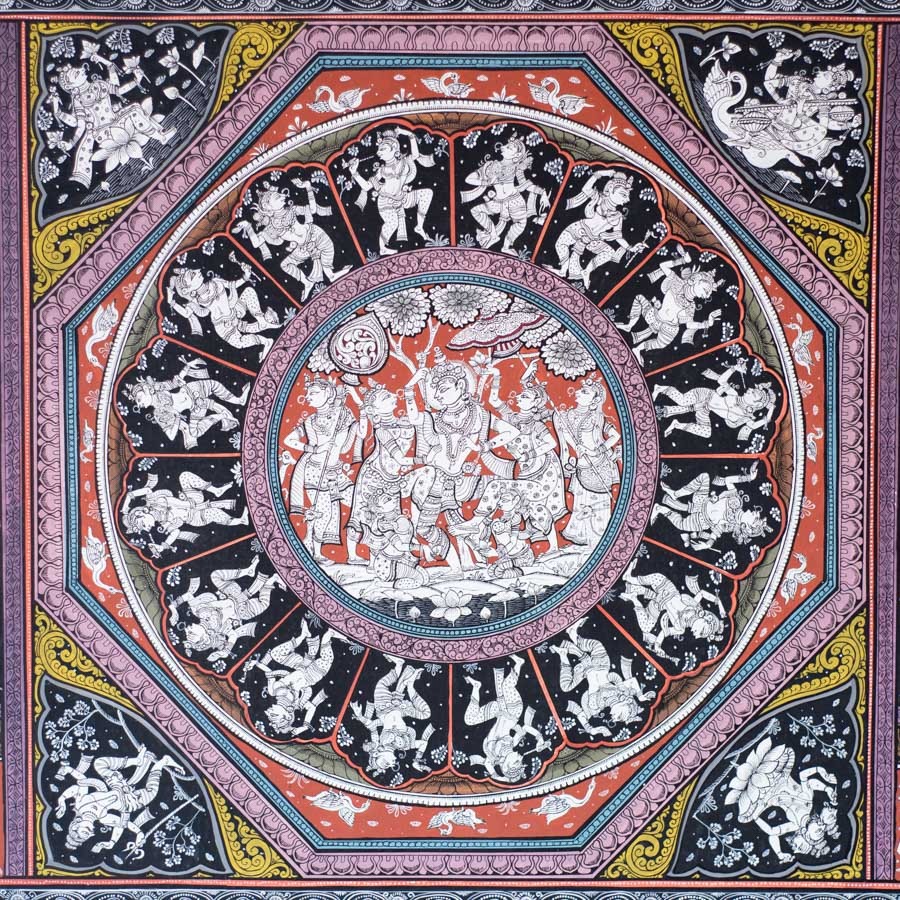 shop Traditional patachitra Painting ~ Madhav Leela