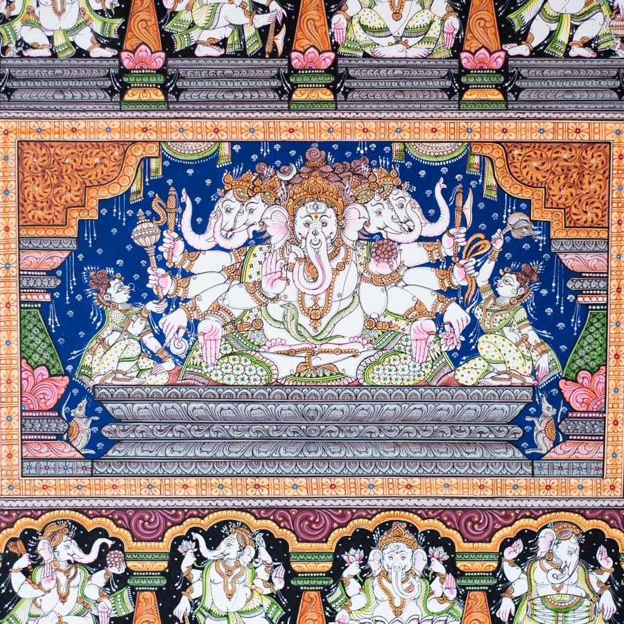 shop Traditional patachitra Panchmukhi Gajanand Painting 