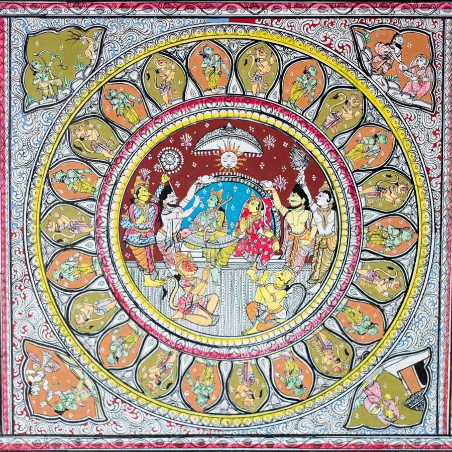 shop Natural Color Traditional patachitra Painting ~ Echoes of the Ramayan