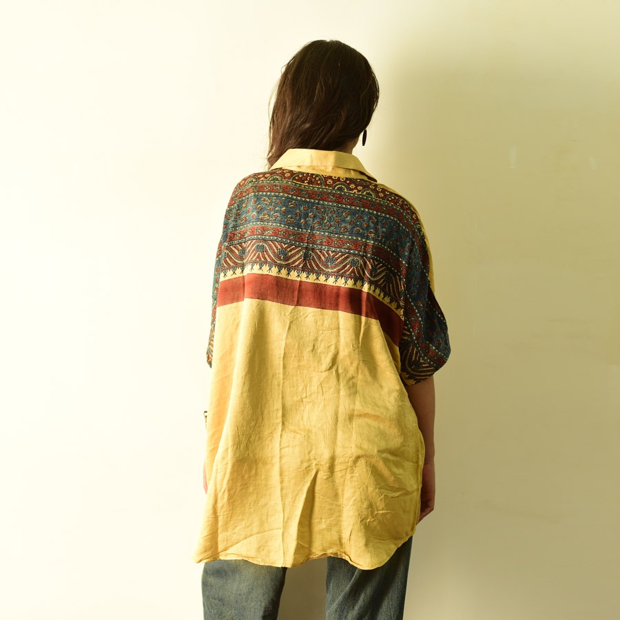 buy  Block Printed - Modal Silk Unisex Shirt