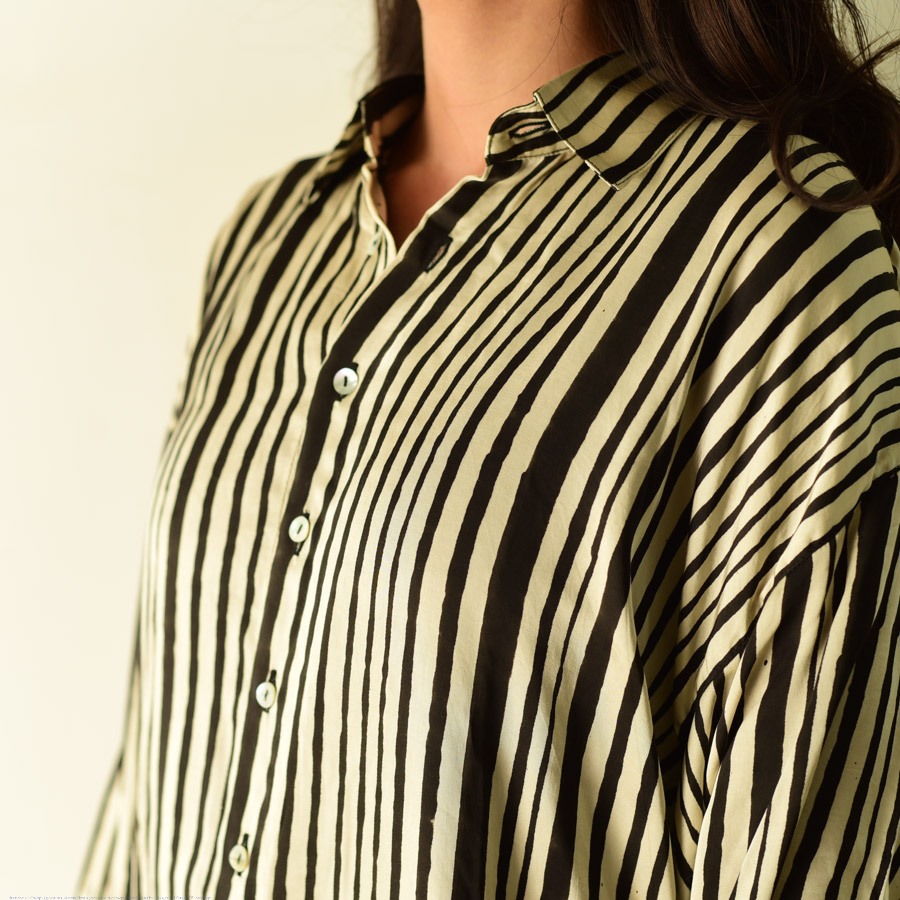 buy Ajrakh Printed Modal Silk Shirt