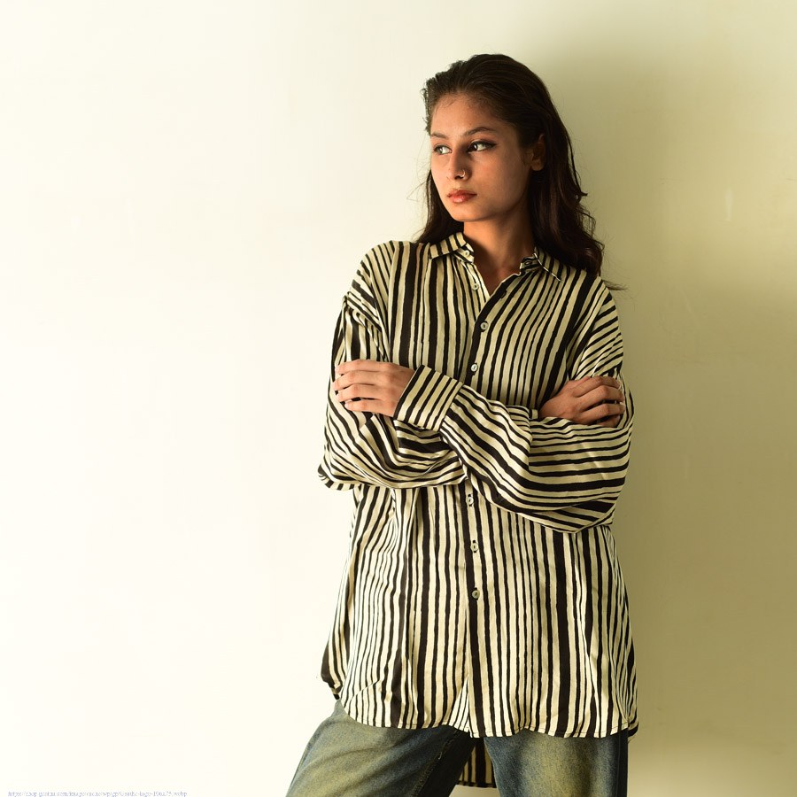 buy Ajrakh Printed Modal Silk Shirt