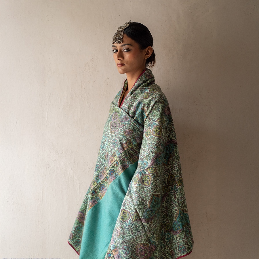 shop Pashmina Kani Woolen Shawl & Sozni Embroidery 