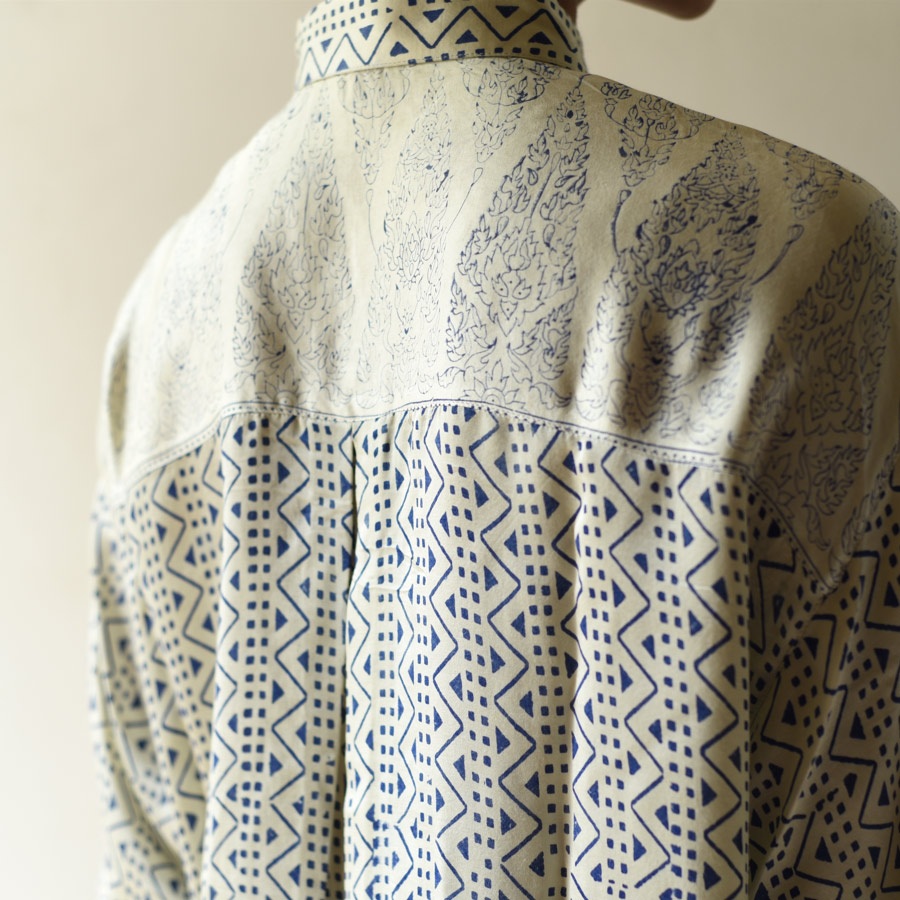 buy Unisex Shirt Natural Dyed ~ Ajrakh Modal Silk