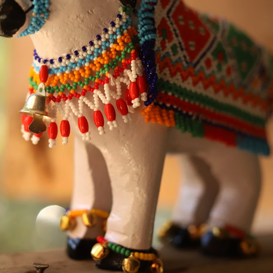 shop handmade bead cow