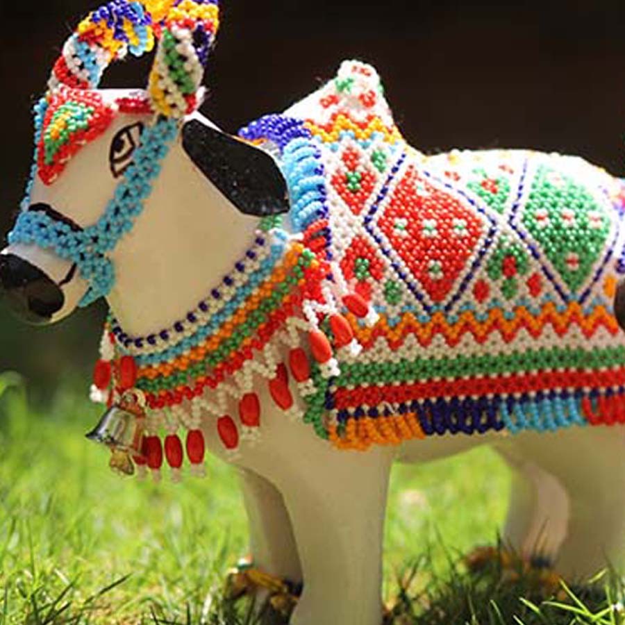 shop handmade bead cow