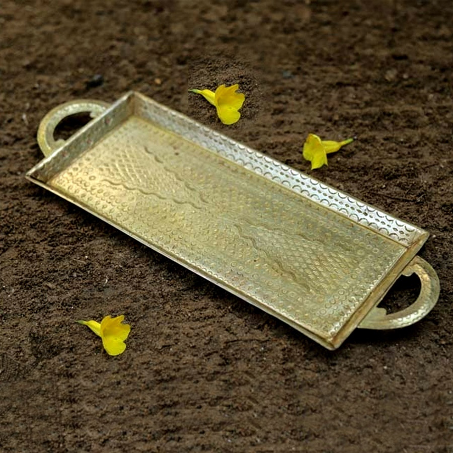 Ahar ✽ Brass ~ Serving Tray  (14 x 5 x 0.7 )