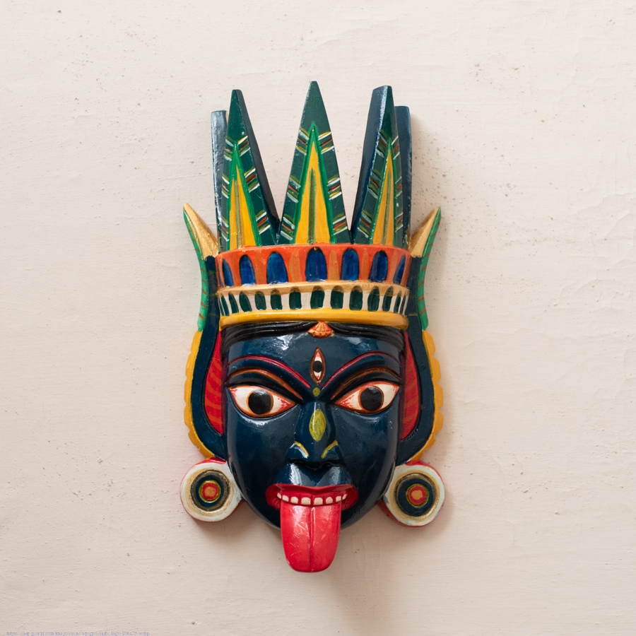 shop handmade wooden mask - kaali
