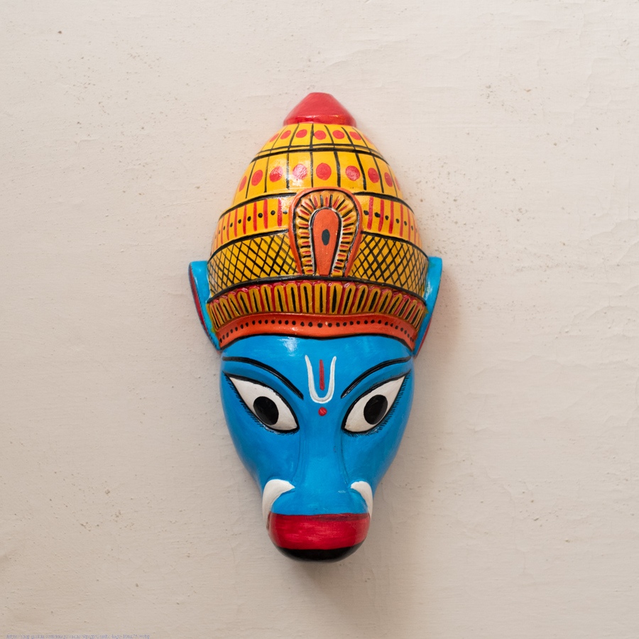 shop handmade wooden mask - Varaha Avatar