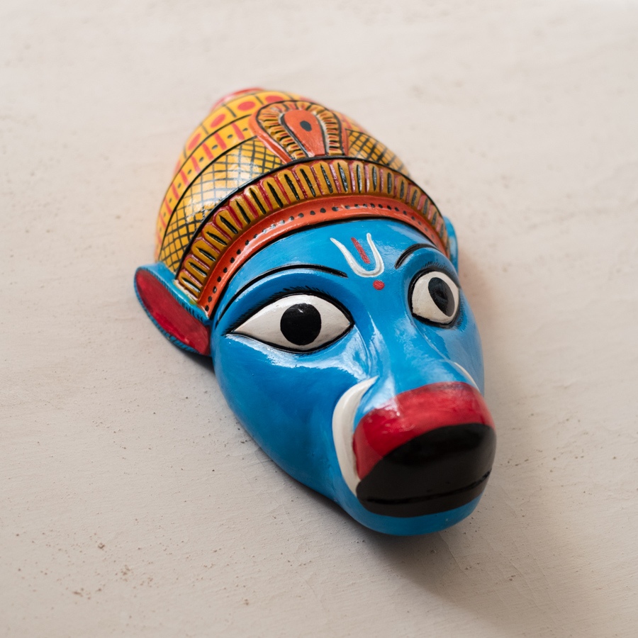 shop handmade wooden mask - Varaha Avatar