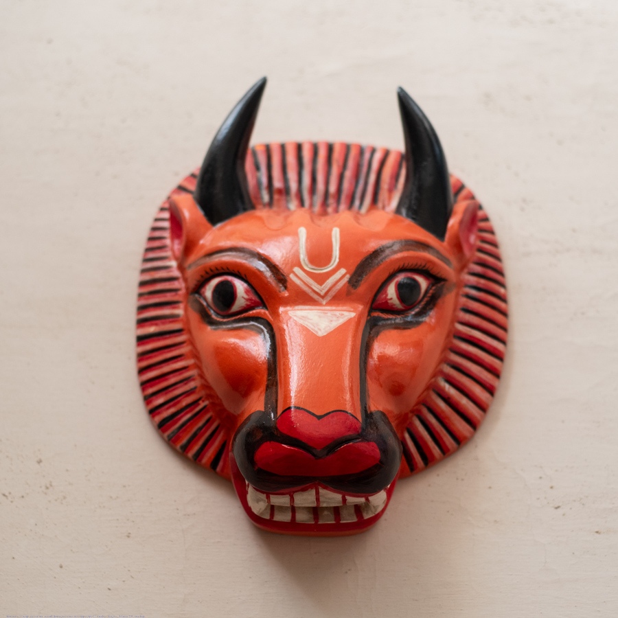shop handmade wooden mask - Bull 