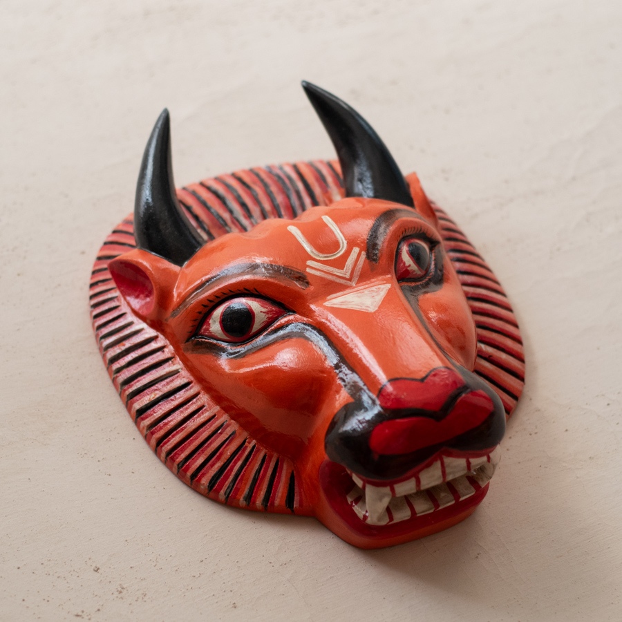 shop handmade wooden mask - Bull 