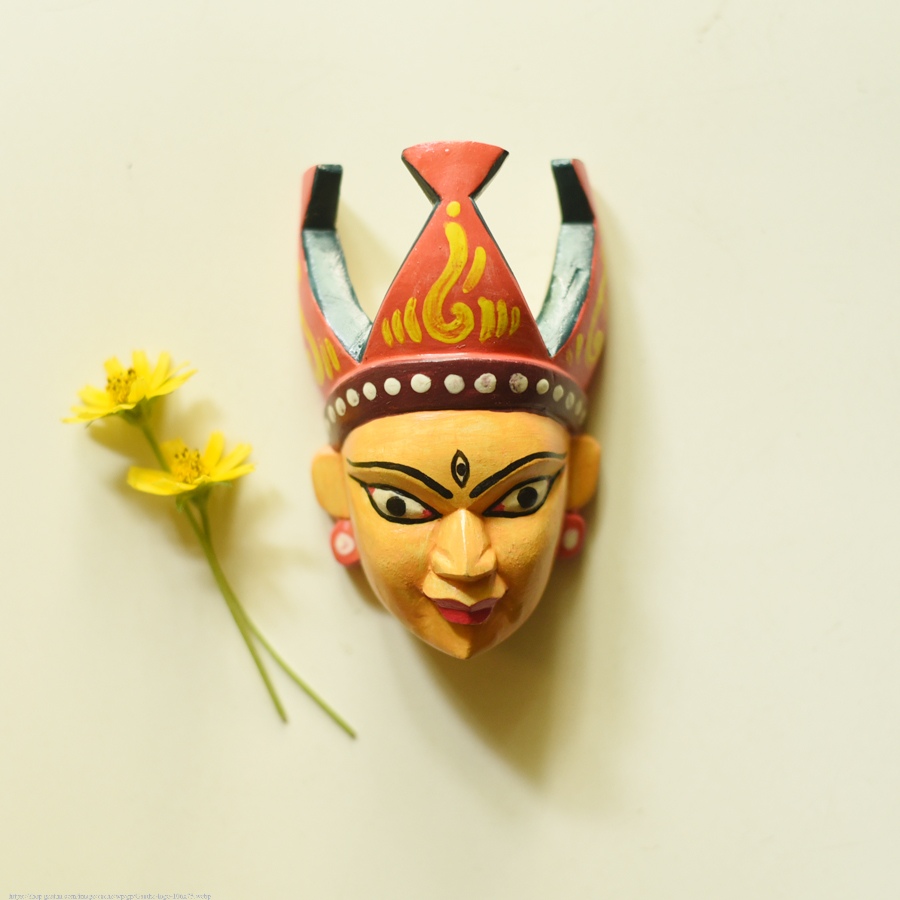 shop hand painted wooden mask - Tribal Women