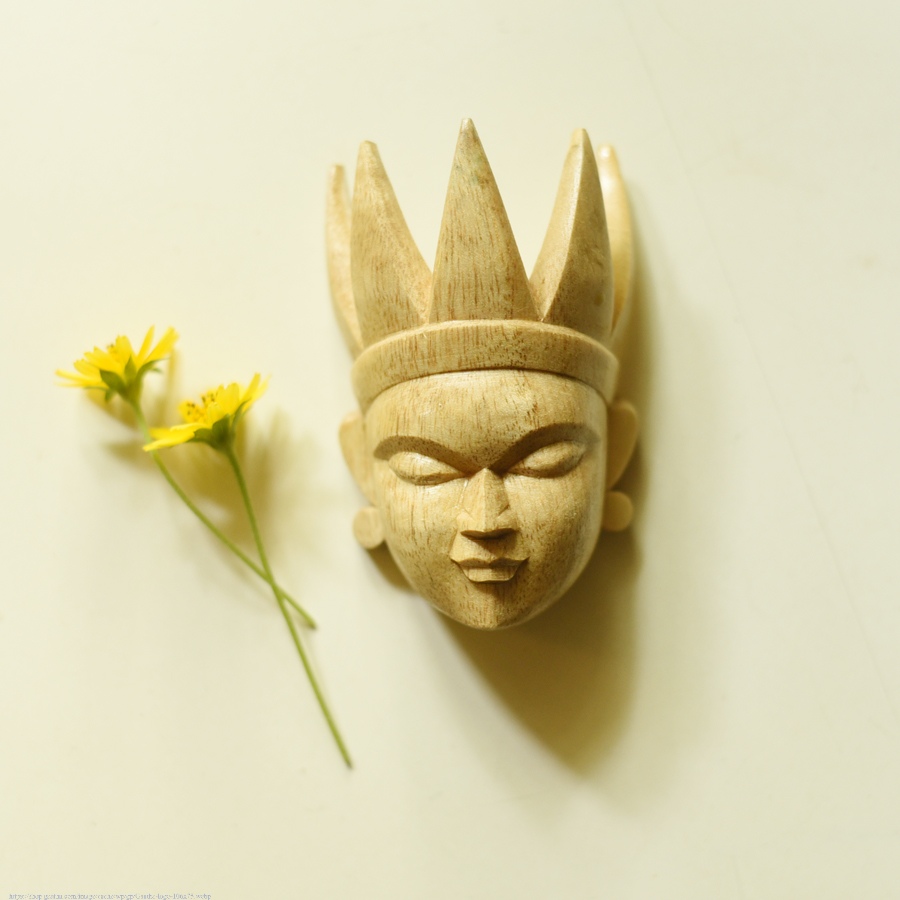 wooden mask from bangal - tribal women
