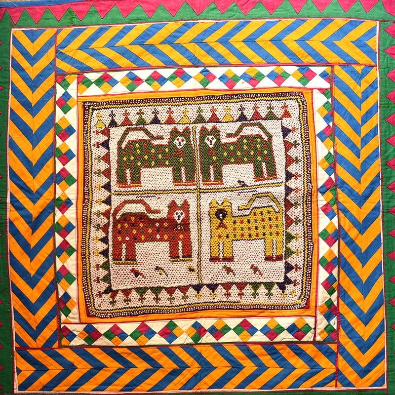 Saurashtra Beadwork - Old & Antique Wall Hanging - Peacock Motif Chakda