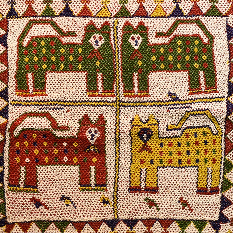 Saurashtra Beadwork - Old & Antique Wall Hanging - Peacock Motif Chakda