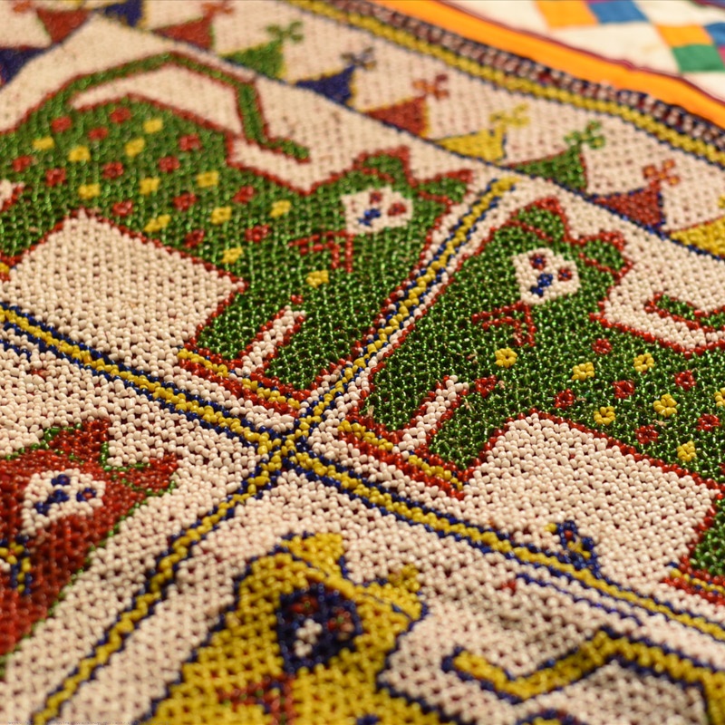 Saurashtra Beadwork - Old & Antique Wall Hanging - Peacock Motif Chakda