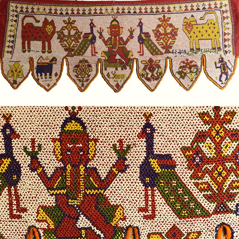 Antique Beadwork Wall Toran from gujarat