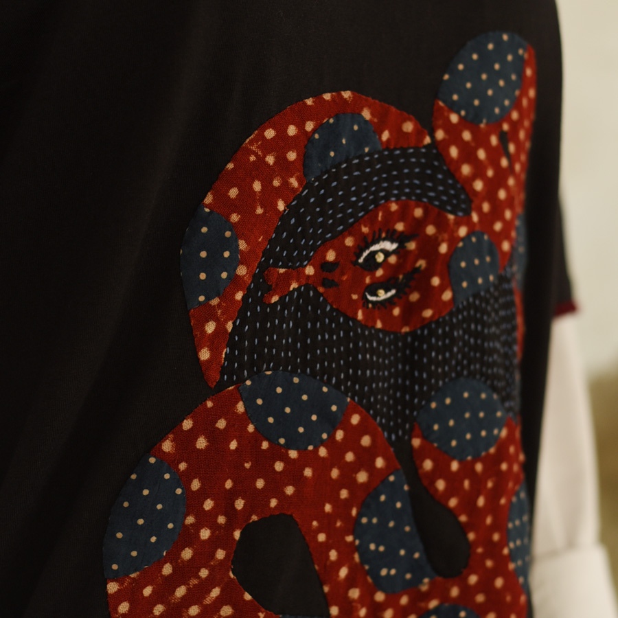 buy Handcrafted Embroidered and Applique unisex cotton Tshirt- 
