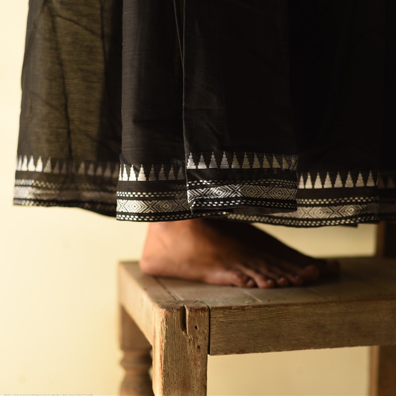 Loom & Light - Handloom Cotton Skirt ~ Black