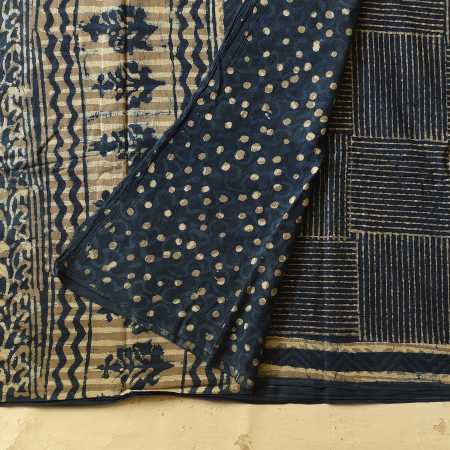 Exclusive Hand Block Printed Dabu Saree