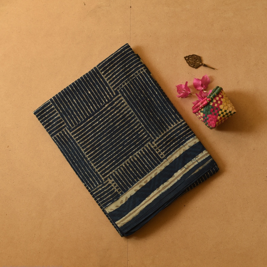 Exclusive Hand Block Printed Dabu Saree
