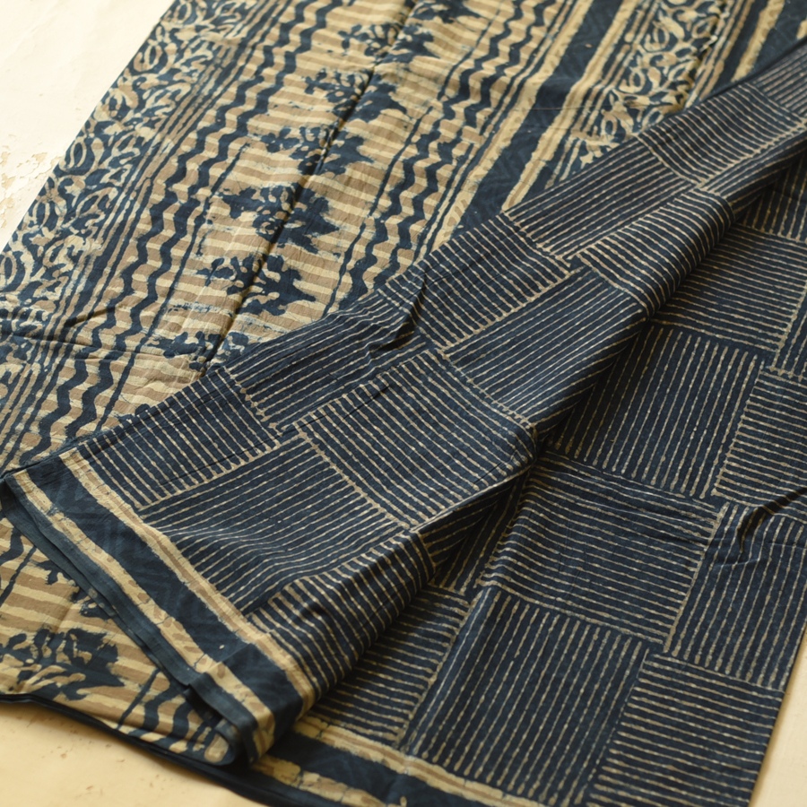 Exclusive Hand Block Printed Dabu Saree