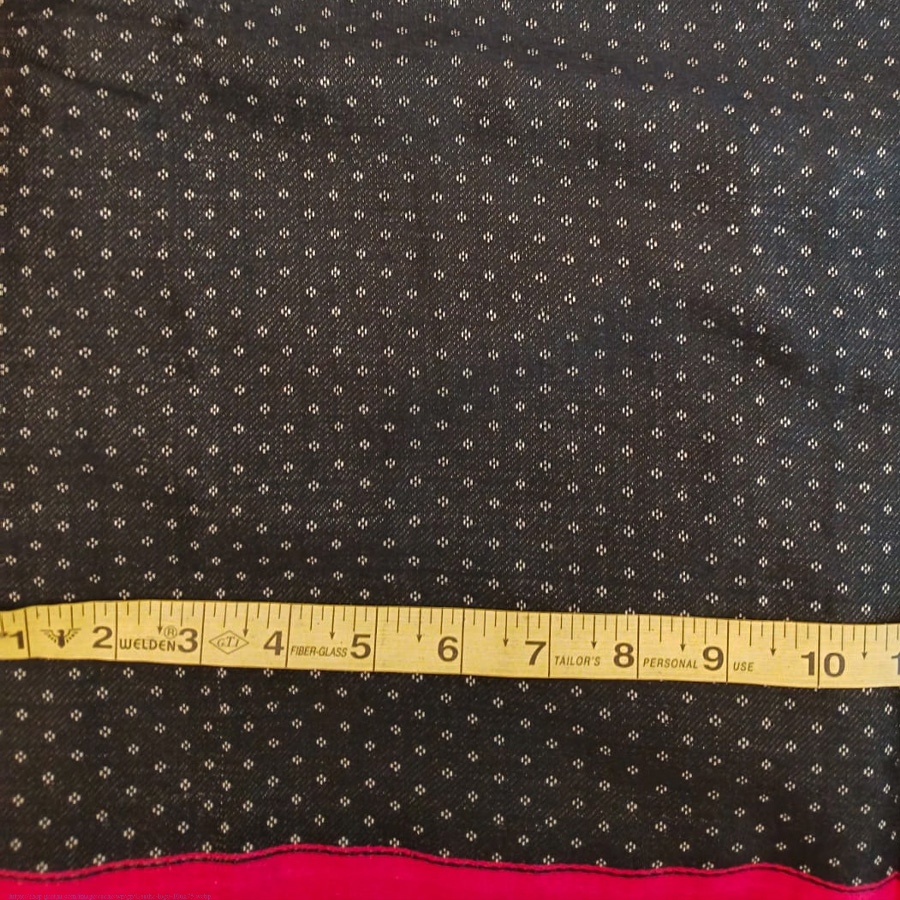 Buy Handloom Mashru Fabric ( Per meter ) ✧ Black Fabric with White Dots