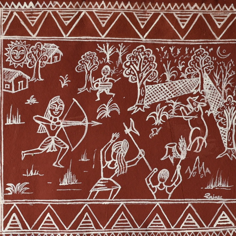 Traditional Muriya Painting | Bhitti Chitra ~ Shikar