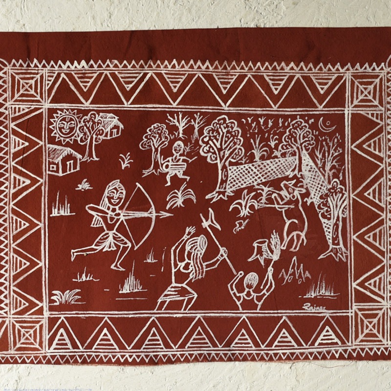 Traditional Muriya Painting | Bhitti Chitra ~ Shikar
