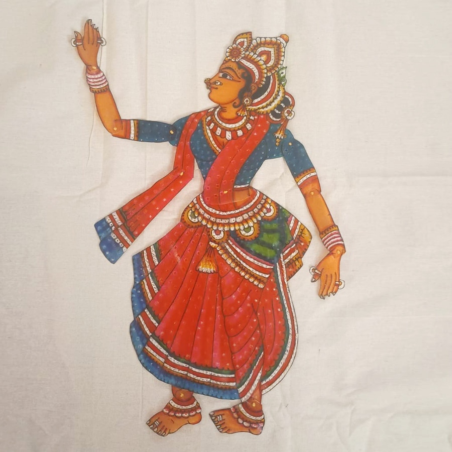 Handmade leather puppet- raadha