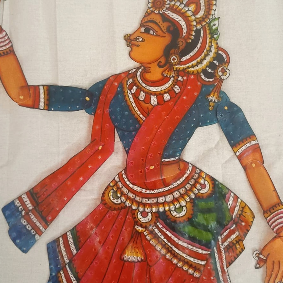 Handmade leather puppet- raadha