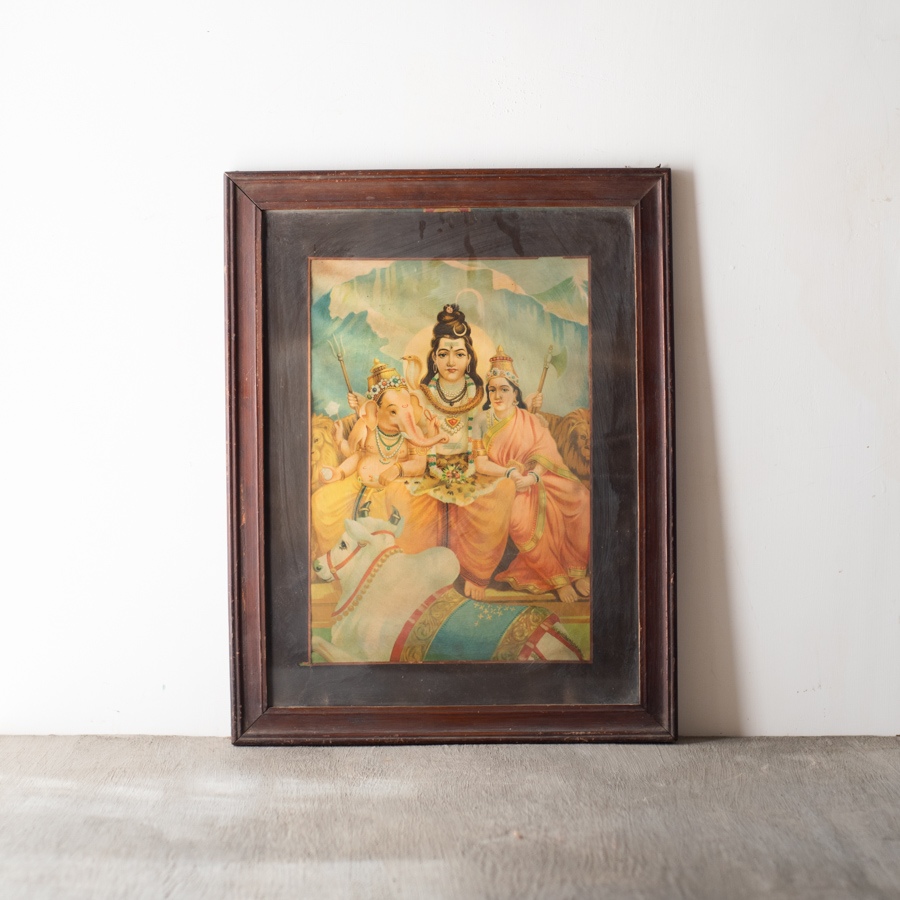 Indian Antique Print | Shiv-Parvati