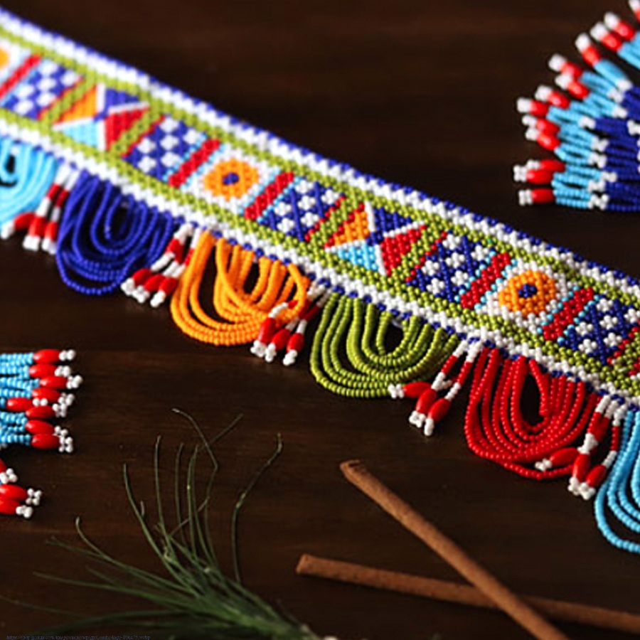 शुभ लाभ ⁂ Glass Bead  Temple ⁂ Toran ( Set of Three ) ⁂ 10A