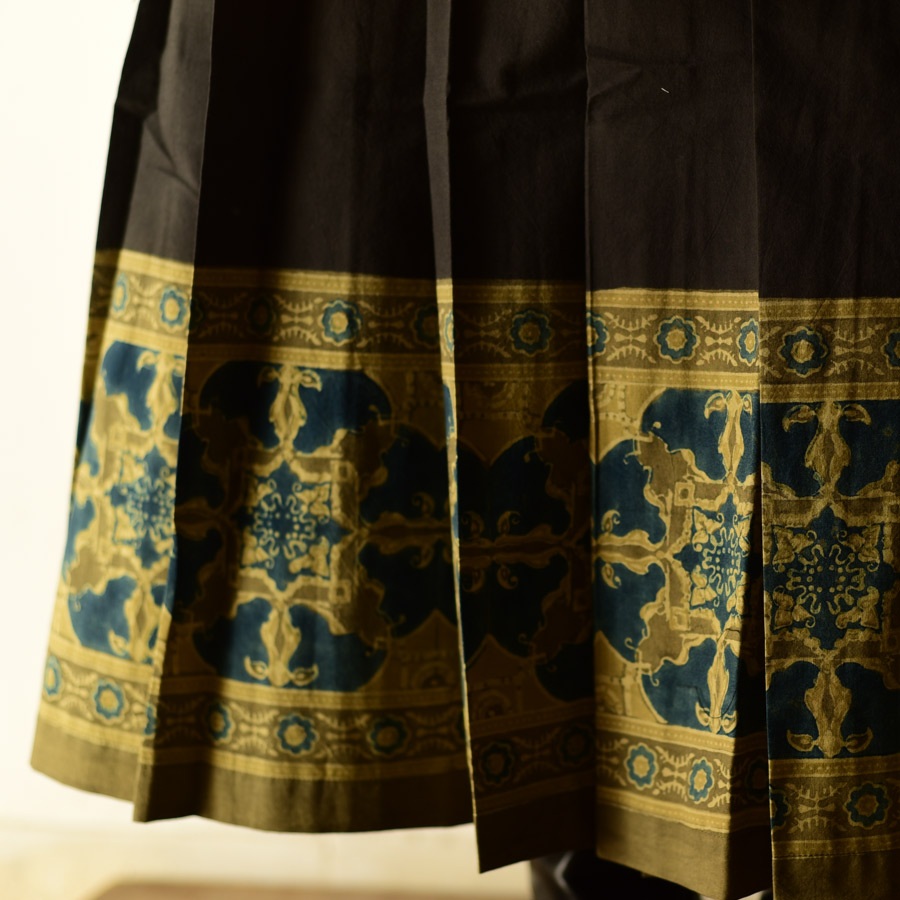 shop Ajrakh Printed Wrap Around Cotton Skirt - Natural Dyed