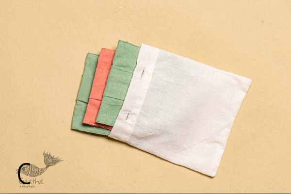 Be safe & stylish ✜ Solid Colour Cotton Mask ( Set of 3 with Pouch ) ✜ D