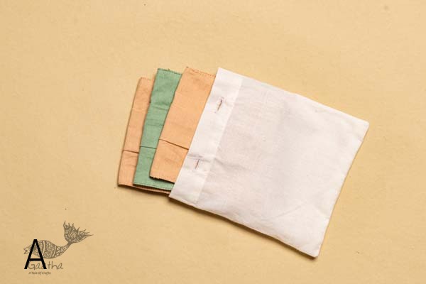 Be safe & stylish ✜ Solid Colour Cotton Mask ( Set of 3 with Pouch ) ✜ F