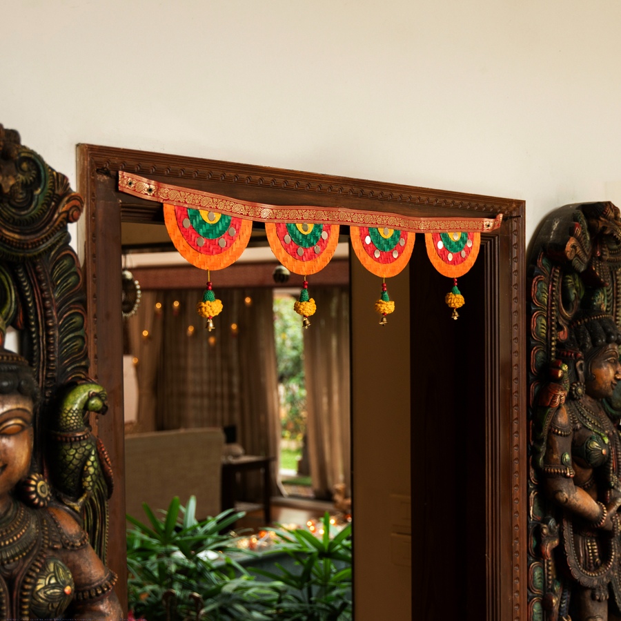 shop Satrangi Marigold Handcrafted Bamboo Toran