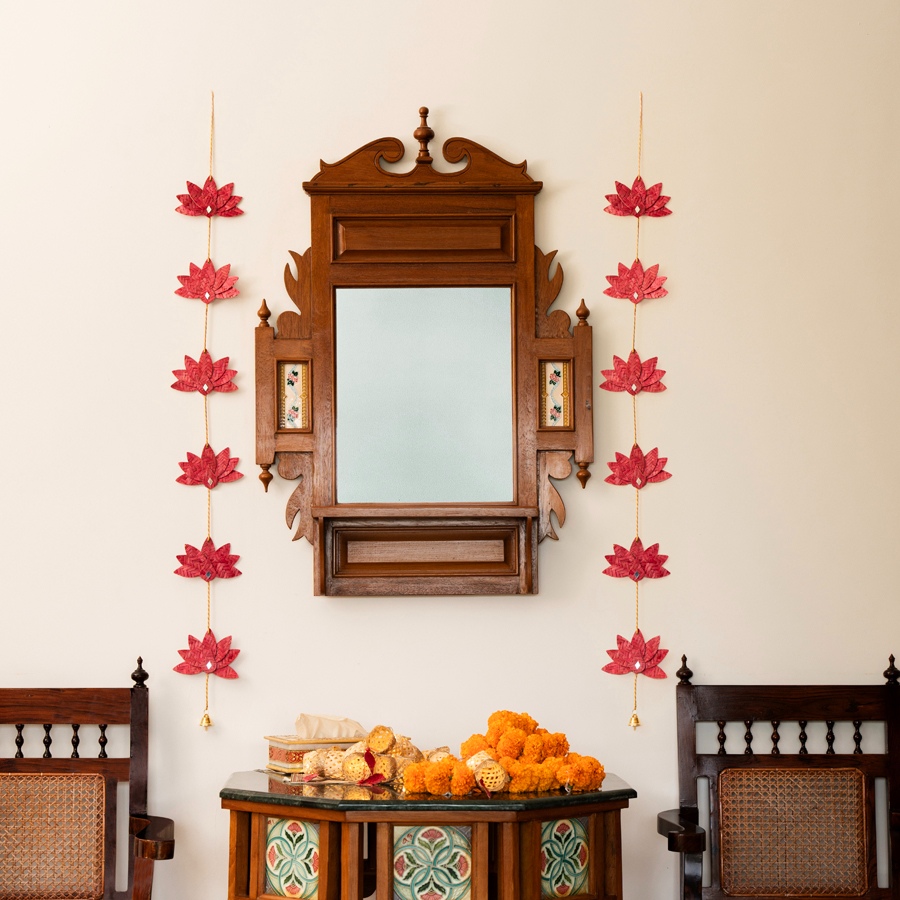 shop Lotus Handcrafted Bamboo Door / Wall Hanging - set of 2