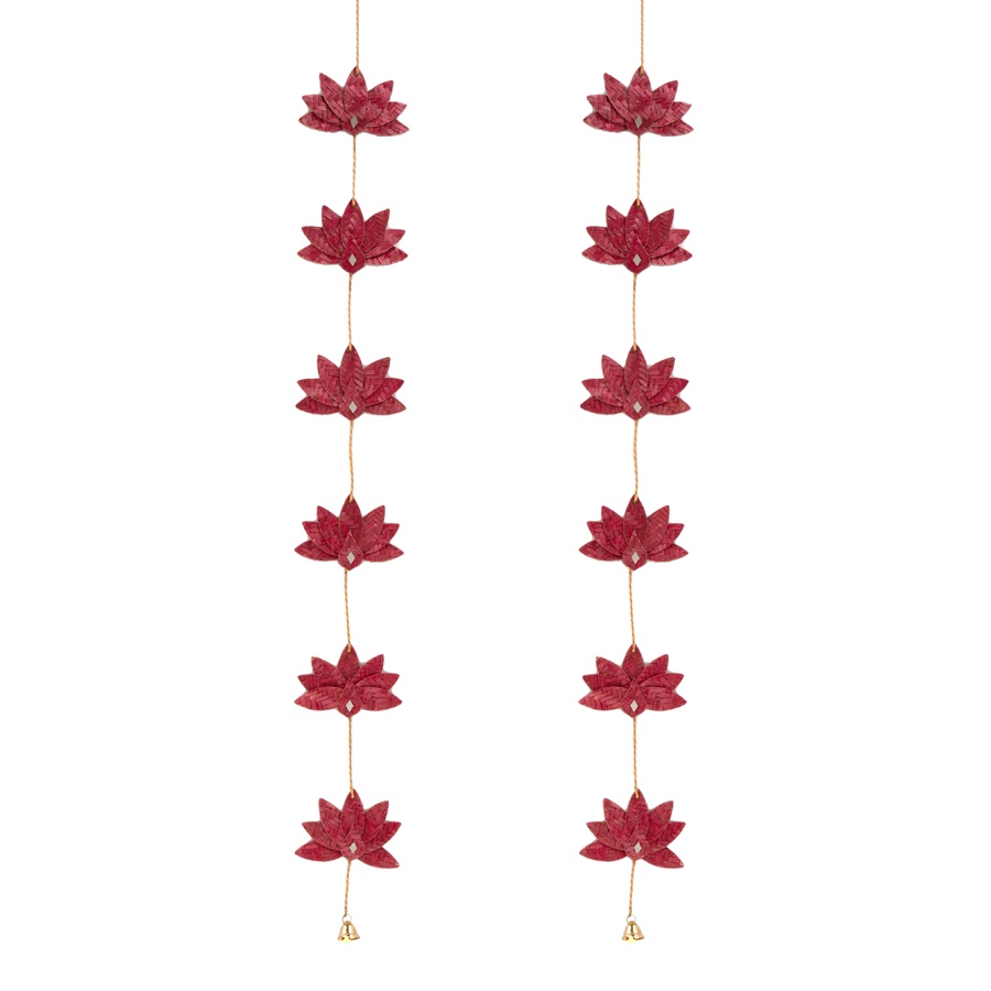 shop Lotus Handcrafted Bamboo Door / Wall Hanging - set of 2