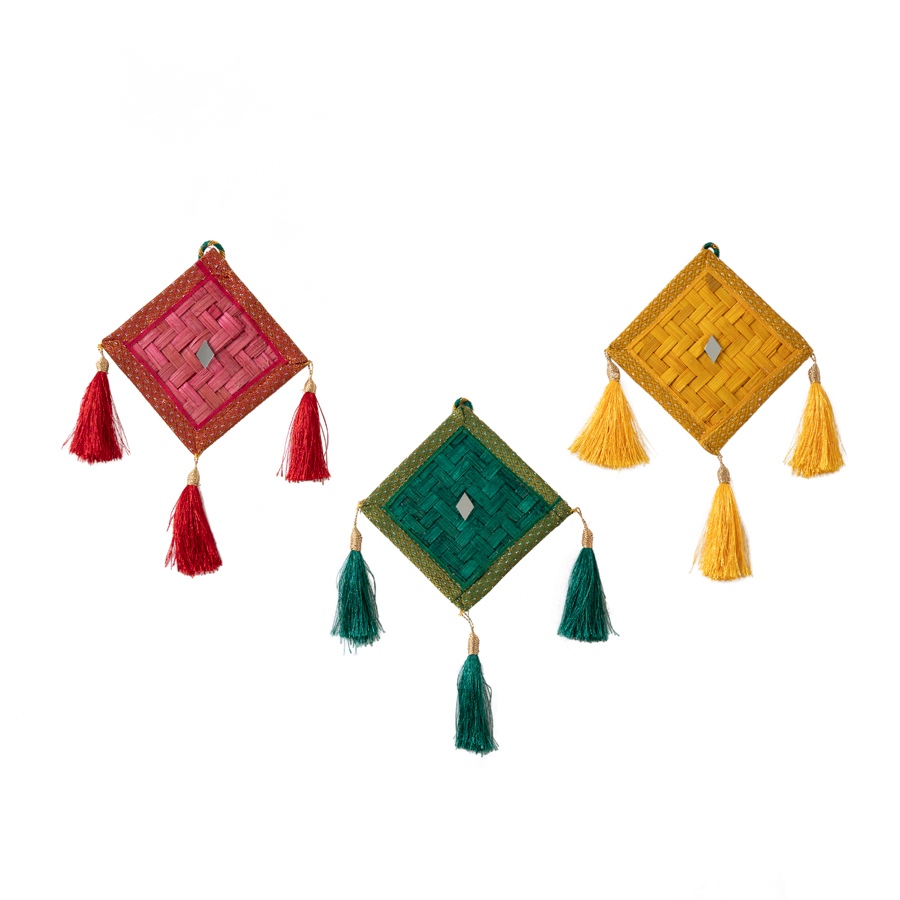 shop Patang Handcrafted Bamboo Door / Wall Hanging - set of 3