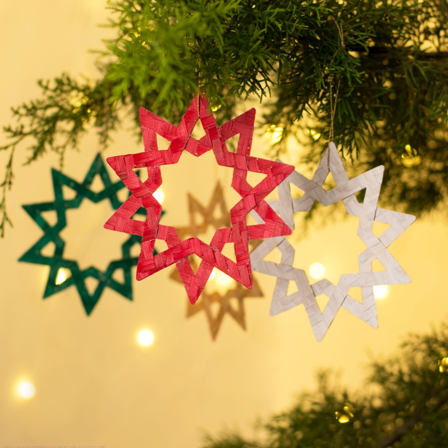 shop Bamboo Star Hanging | Set of 6 (Assorted Colors) – II