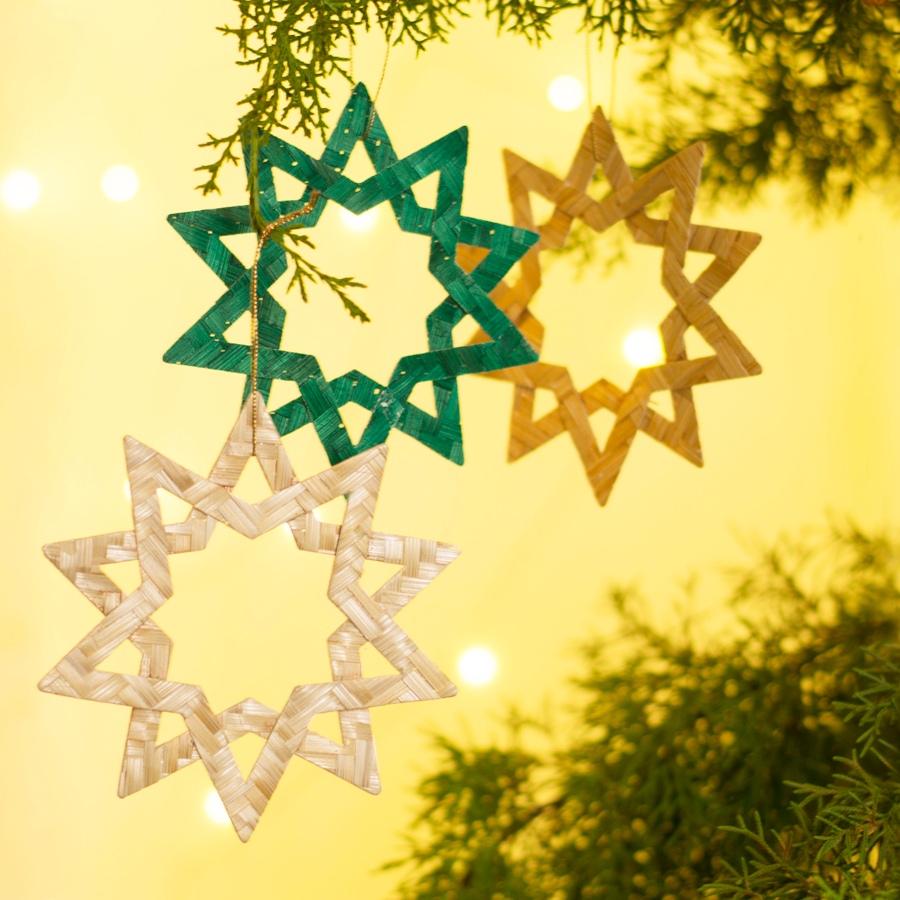 shop Bamboo Star Hanging | Set of 6 (Assorted Colors) – II