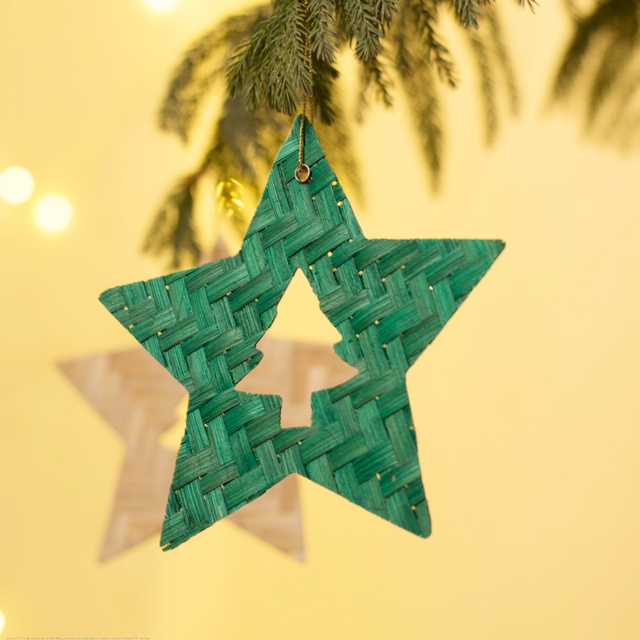shop Banboo Handcrafted -  Bamboo Star & Tree Hanging