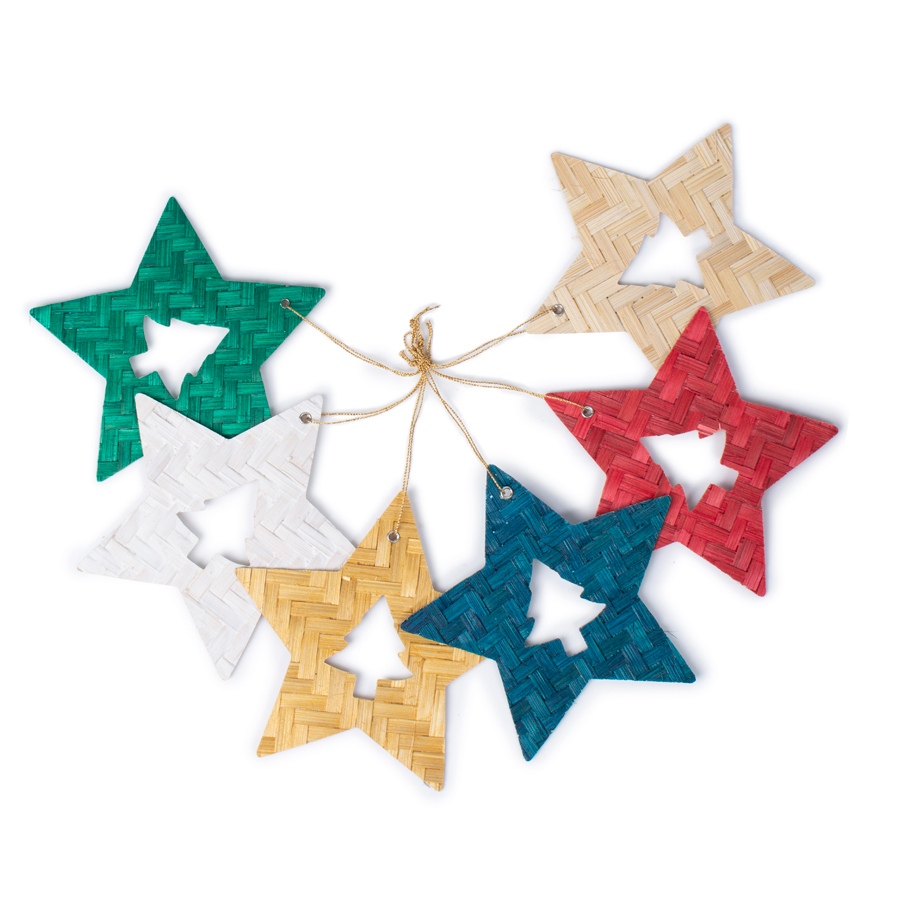 shop Banboo Handcrafted -  Bamboo Star & Tree Hanging