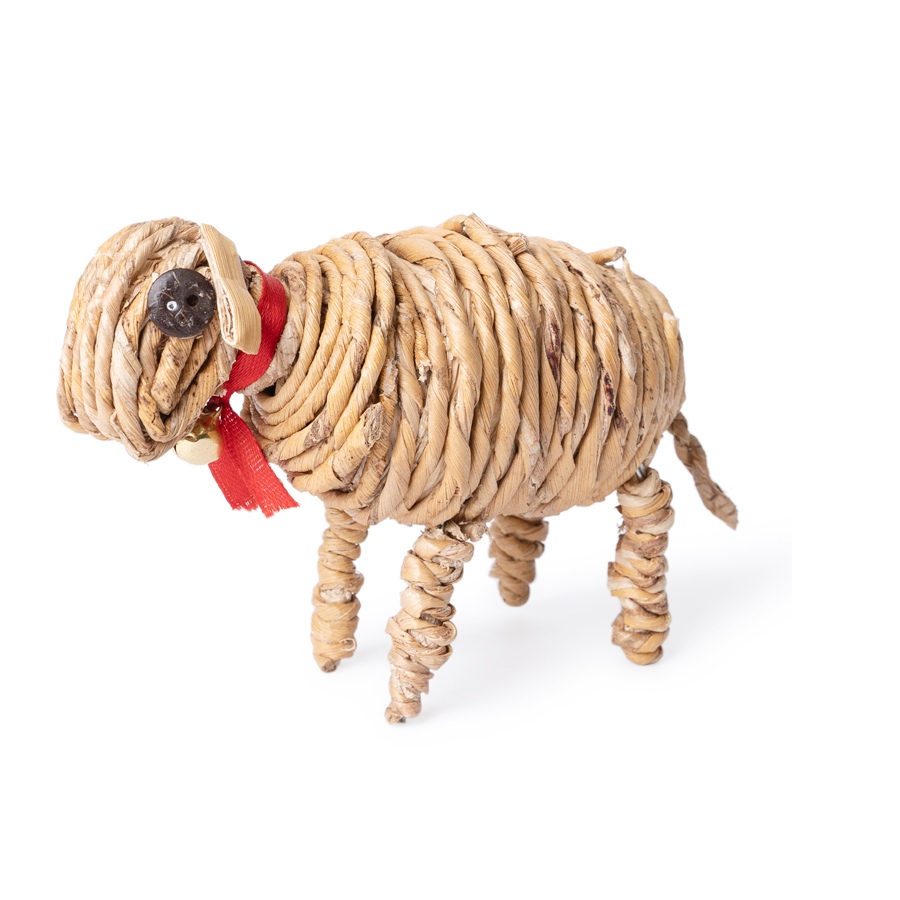 shop Banboo Handcrafted -  Reindeer & Sheep Banana Rope Figurine (Set of Two)