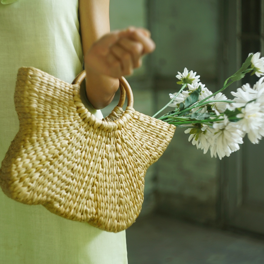 online Handcrafted Water Reed ~ Handbag - The Poppy
