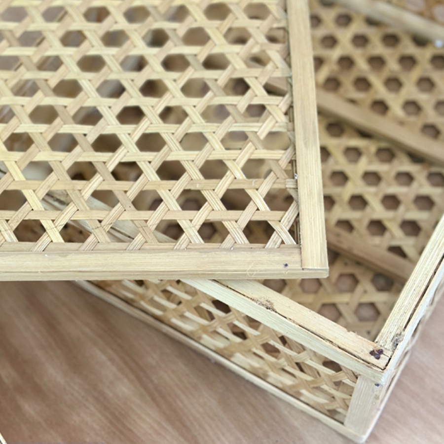 shop Handcrafted ~ Square Bamboo Box with Lid