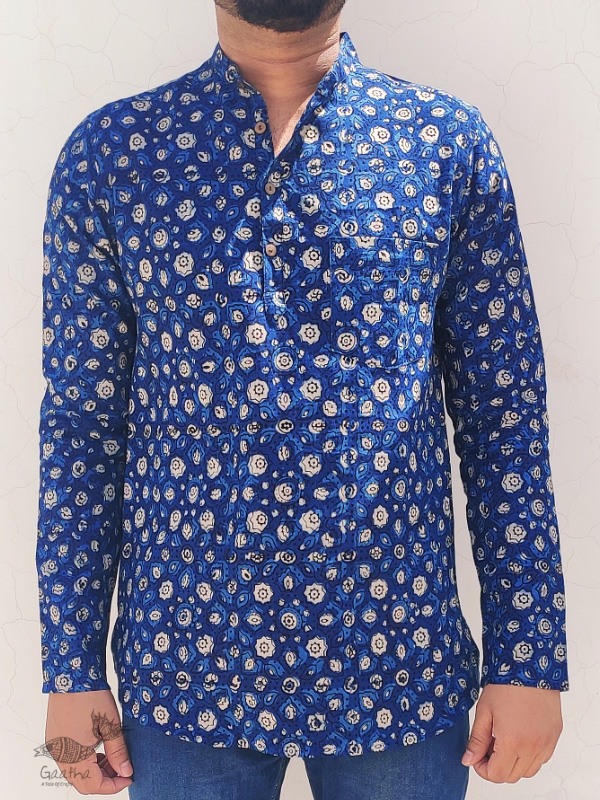 अमोल ● Handwoven | Dabu Printed ●  Cotton short kurta ● I