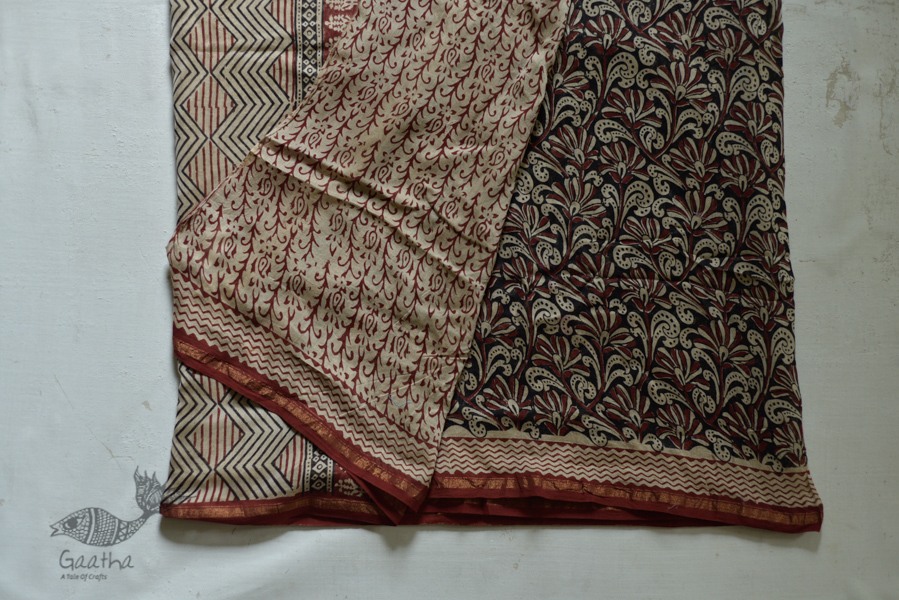 buy exclusive handloom hand block printed kalamkari chanderi saree